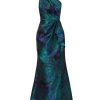 Women's One Shoulder Jacquard Gown