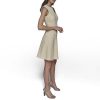 Women's Tweed Printed High Scoop Neck Aline Dress