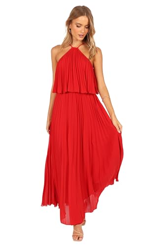 Women's Gia Pleated Halterneck Maxi Dress