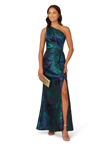 Women's One Shoulder Jacquard Gown