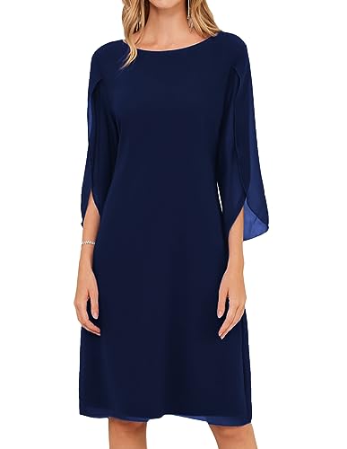 Womens Chiffon Dresses Flutter Sleeve Party Wedding Cocktail Dress Size 8-20