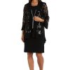 Womens Drape-Front Printed Two Piece Dress