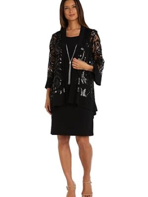 Womens Drape-Front Printed Two Piece Dress