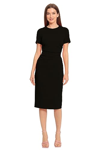 Women's Ruched Waist Crepe Sheath Dress Workwear Office Occasion Event Guest of