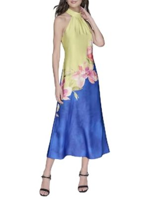Women's Sleeveless Halter Neck Maxi Dress