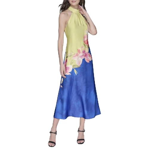 Women's Sleeveless Halter Neck Maxi Dress