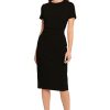 Women's Ruched Waist Crepe Sheath Dress Workwear Office Occasion Event Guest of