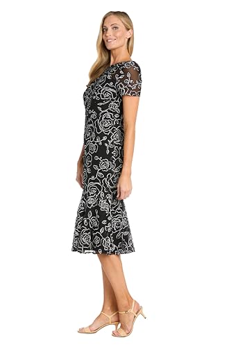Elegant Midi Chiffon Dress W/Ruffle Top & Chiffon Capelet