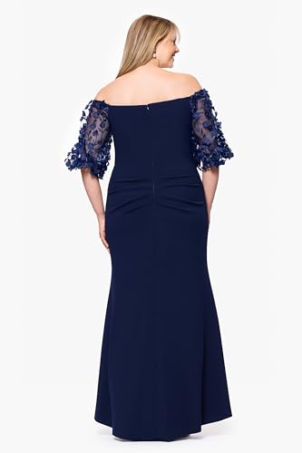 Women's Plus Size Long Illusion Sleeve Off The Shoulder Dress