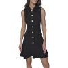 Women's Collared Sleeveless Above The Knee Sheath Dress