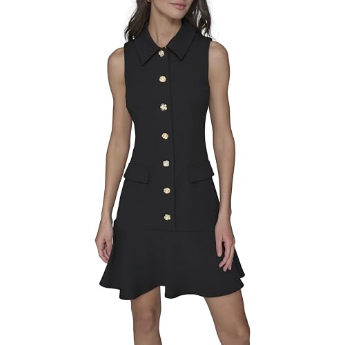 Women's Collared Sleeveless Above The Knee Sheath Dress
