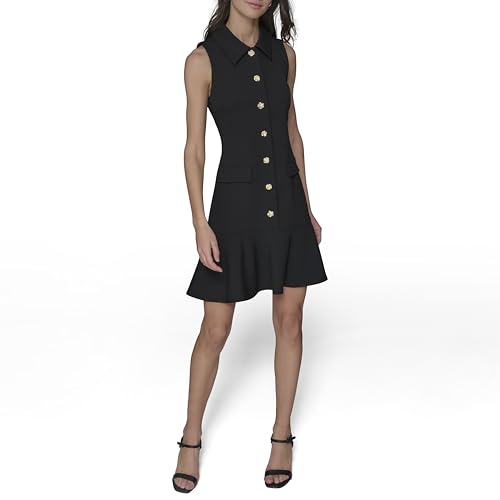 Women's Collared Sleeveless Above The Knee Sheath Dress