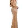 Women Shapewear Maxi Dress - Sleeveless Long Formal Cocktail Party Elegant Bodycon Dresses Built-in Bra
