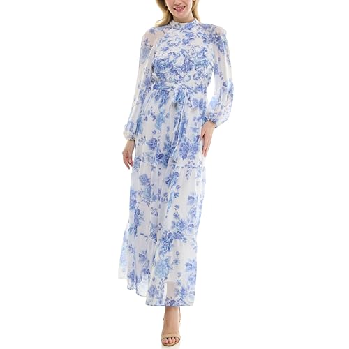 Women's Printed Long Sleeve Maxi Dress