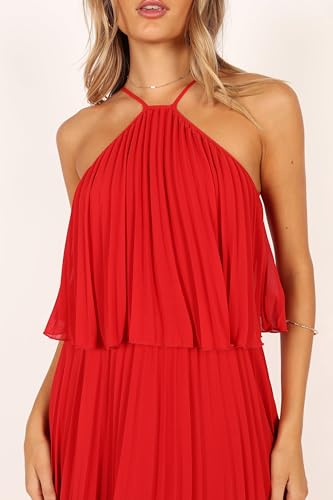 Women's Gia Pleated Halterneck Maxi Dress
