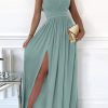 Womens 2025 Formal Dresses Wrap V-Neck Ruched Sexy Bridesmaid Wedding Guest Maxi Dresses