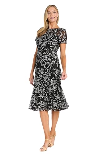 Elegant Midi Chiffon Dress W/Ruffle Top & Chiffon Capelet