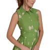 Women's Sleeveless Collared Front Button A-line Midi Dress