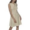 Women's Tweed Printed High Scoop Neck Aline Dress