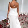 Women's Sexy One Shoulder High Split Cocktail Wedding Party Maxi Dress
