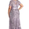 Womens Plus Formal Sequined Evening Dress