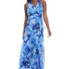 V-Neck Waist Tie Ruffle Cascade Wedding Guest Dresses for Women