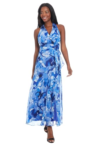 V-Neck Waist Tie Ruffle Cascade Wedding Guest Dresses for Women