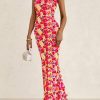 Womens Summer Printed Tube Maxi Dress Strapless Bodycon Sleeveless Night Out Long Dresses