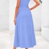 Spring Casual Dresses for Women 2025 Summer Business Work Midi Sleeveless A Line Pleated Cocktail Dress