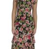 Women's Flutter Sleeve V-Neck Ruffle Trim Chiffon Hi Lo Dress