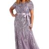 Womens Plus Formal Sequined Evening Dress