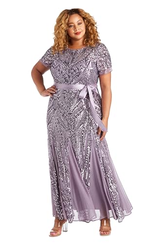 Womens Plus Formal Sequined Evening Dress