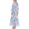 Women's Printed Long Sleeve Maxi Dress