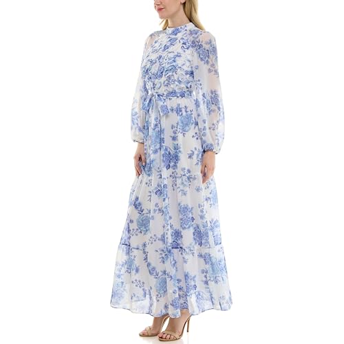 Women's Printed Long Sleeve Maxi Dress