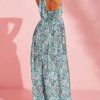 Women's Summer Dresses Halter Neck Sleeveless Backless Flowy A Line Boho Maxi Dress