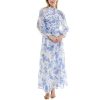 Women's Printed Long Sleeve Maxi Dress