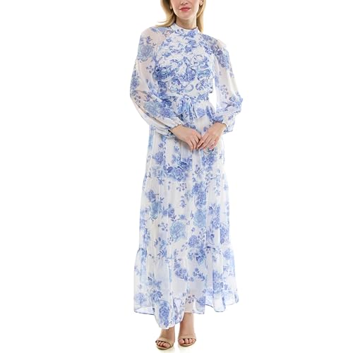 Women's Printed Long Sleeve Maxi Dress