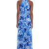V-Neck Waist Tie Ruffle Cascade Wedding Guest Dresses for Women
