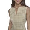 Women's Tweed Printed High Scoop Neck Aline Dress