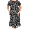 Elegant Midi Chiffon Dress W/Ruffle Top & Chiffon Capelet