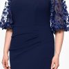 Women's Plus Size Long Illusion Sleeve Off The Shoulder Dress