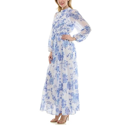 Women's Printed Long Sleeve Maxi Dress