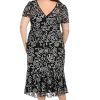Elegant Midi Chiffon Dress W/Ruffle Top & Chiffon Capelet