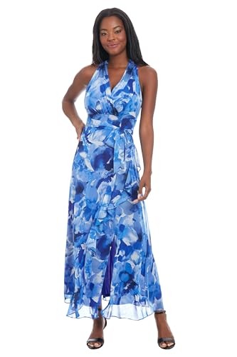 V-Neck Waist Tie Ruffle Cascade Wedding Guest Dresses for Women