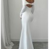 Women's Long Sleeve Off The Shoulder Bodycon Dress Elegant Maxi Dress Cocktail Prom Dresses