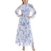 Women's Printed Long Sleeve Maxi Dress