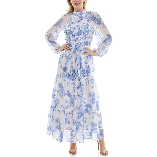 Women's Printed Long Sleeve Maxi Dress