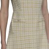 Women's Tweed Printed High Scoop Neck Aline Dress