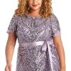 Womens Plus Formal Sequined Evening Dress