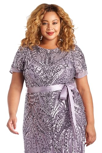 Womens Plus Formal Sequined Evening Dress